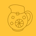 Lemonade jug color linear icon Royalty Free Stock Photo