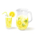 Lemonade in a Jug and a Glass