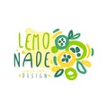 Lemonade logo original design, colorful hand drawn vector Illustration Royalty Free Stock Photo