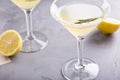 Lemonade martini with rosemary