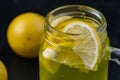 Lemonade or Mojito cocktail with lemon and mint, raspberry, sea buckthorn, grapefruit, cold refreshing drink or drink Royalty Free Stock Photo