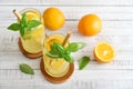 Lemonade with orange and basil Royalty Free Stock Photo