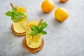 Lemonade with orange and basil Royalty Free Stock Photo