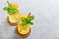 Lemonade with orange and basil Royalty Free Stock Photo