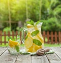Lemonade pitcher and glass