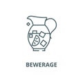 Lemonade pitcher,sangria,bewerage vector line icon, linear concept, outline sign, symbol