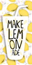 Lemonade poster, flyer, card design with lettering. Vector EPS 10