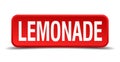 Lemonade red 3d square button