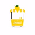 Lemonade stand cart. Street food cart. Vector Illustration