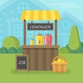 Lemonade stand flat illustration Royalty Free Stock Photo