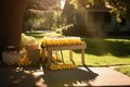 lemonade stand with full view of the summer sun, shining down its warm rays Royalty Free Stock Photo