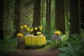 lemonade stand in a picturesque forest setting