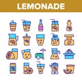 Lemonade Tasty Drink Collection Icons Set Vector Royalty Free Stock Photo