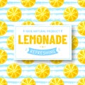 Lemonade - vector banner with seamless lemons background