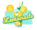 Lemonade - vector illustration. Retro banner