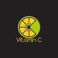 Lemonade vitamin c symbol circle logo vector