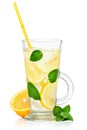 Lemonade, water with lemon Royalty Free Stock Photo