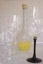 lemoncello in a glass cruet