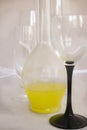 lemoncello in a glass cruet