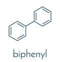 Lemonene biphenyl, diphenyl preservative molecule. Skeletal formula. Royalty Free Stock Photo