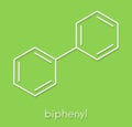 Lemonene biphenyl, diphenyl preservative molecule. Skeletal formula. Royalty Free Stock Photo