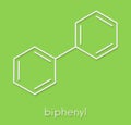 Lemonene biphenyl, diphenyl preservative molecule. Skeletal formula. Royalty Free Stock Photo