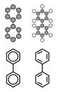 Lemonene (biphenyl, diphenyl) preservative molecule Royalty Free Stock Photo