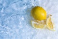 Lemons in cool refreshing water Royalty Free Stock Photo