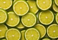 Lemons cuted background. AI Generative Royalty Free Stock Photo
