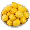 Lemons in a dish isolated on white background Royalty Free Stock Photo