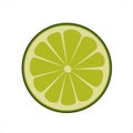 Lemons. Green lemon. Lime. Isolated on a white background. Whole and lobule. Citrus.