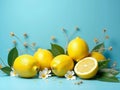 lemons and leaves Royalty Free Stock Photo