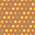 Lemons and limes seamless vector pattern Royalty Free Stock Photo