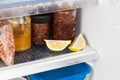 Lemons placed in refrigerator to deodorize bad smell Royalty Free Stock Photo