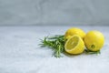 Lemons and rosemary branches