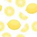 Lemons seamless pattern on transparent background