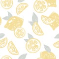 Lemons soft and cuted background. Seamless lemon pattern for wallpapers, package Royalty Free Stock Photo