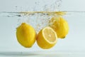 Lemons Splashing into Water Royalty Free Stock Photo