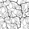 Lemons tree seamless pattern. Vector stock illustration eps10. Hand drawing