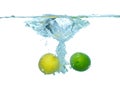 lemons water fall Royalty Free Stock Photo