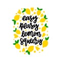 Lettering phrase: Easy peasy lemon squeezy.