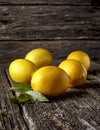 Lemons on the wooden background