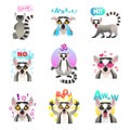 Lemur Emoji Stickers Set