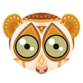 Lemur head Logo. Monkey vector decorative emblem