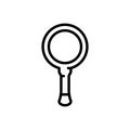 Black line icon for Len, magnifying and detective