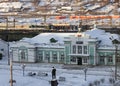 Lena station in the city of Ust-Kut in winter