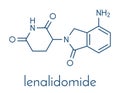 Lenalidomide multiple myeloma drug molecule. Skeletal formula.