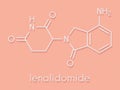 Lenalidomide multiple myeloma drug molecule. Skeletal formula.
