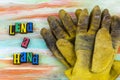 Lend helping hand gloves volunteer labor