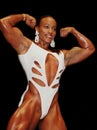 Lenda Murray Guestposes at NPC National Championships in 1991 in NYC Royalty Free Stock Photo